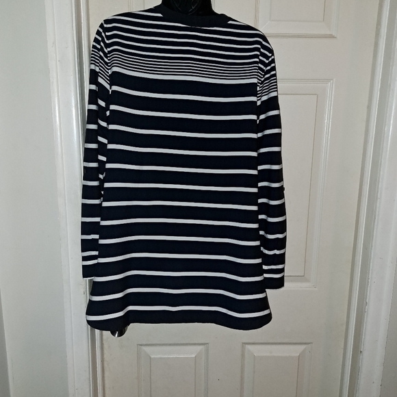 Talbots stiped button Down Blouse size medium - Picture 2 of 3